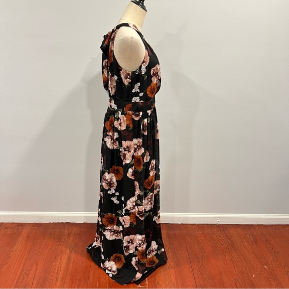 INC International Concepts Floral Black & Multicolored Halter Neck Maxi -Reemoly - Picture 6 of 12